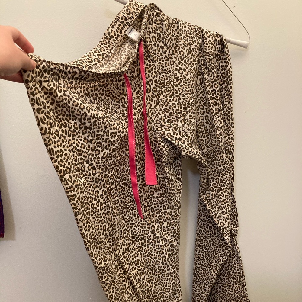 Leopard Pajama Pants Lightweight Drawstring Waist